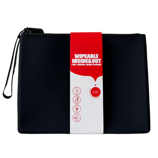 WIPEABLE POUCH (INSIDE & OUT) IN BLACK HARMONY