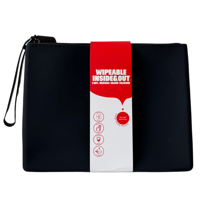 WIPEABLE POUCH (INSIDE & OUT) IN BLACK HARMONY