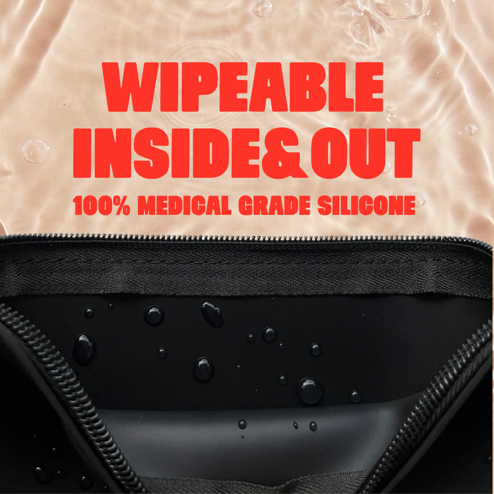 WIPEABLE POUCH (INSIDE & OUT) IN BLACK HARMONY