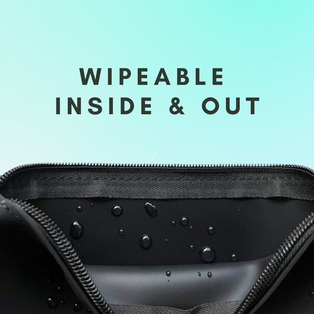 Black Harmony Wipeable (inside and out) pouch, Large
