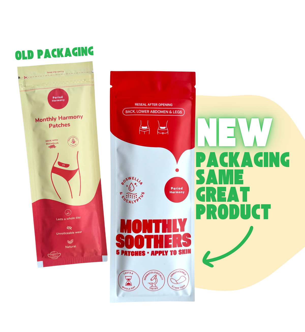 MONTHLY SOOTHERS. 1 PACK OF 5 PATCHES