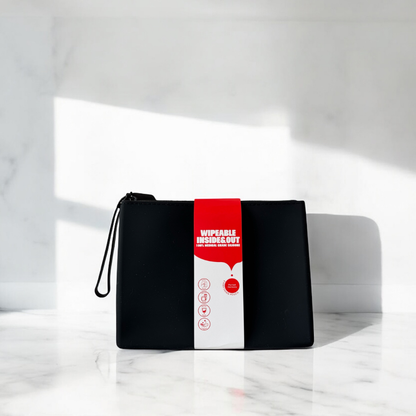 WIPEABLE POUCH (INSIDE & OUT) IN BLACK HARMONY
