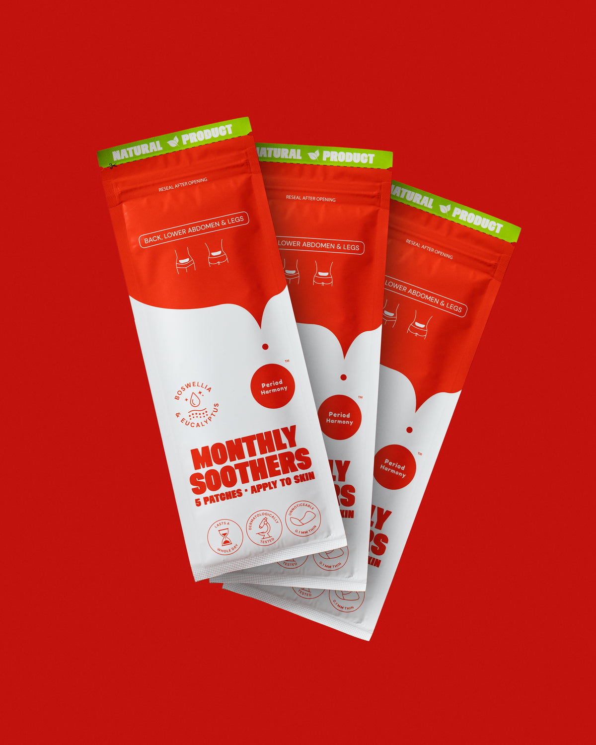 MONTHLY SOOTHERS. 1 PACK OF 5 PATCHES
