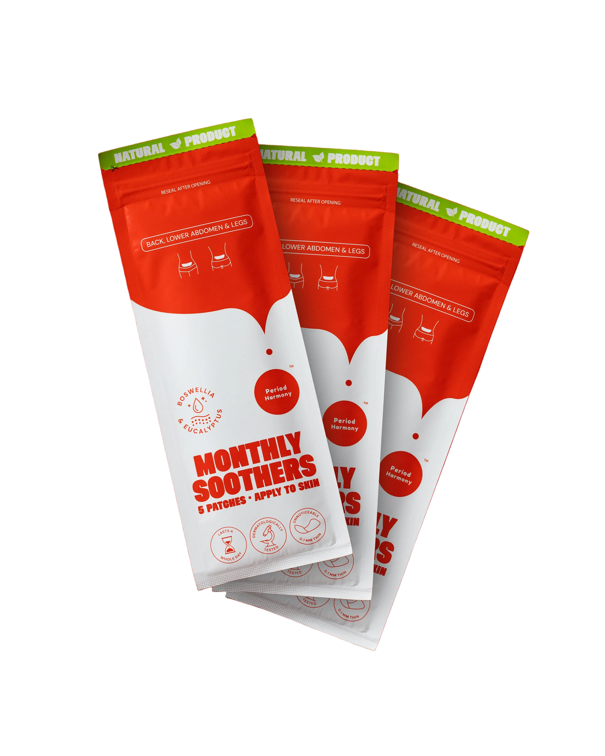 MONTHLY SOOTHERS. 1 PACK OF 5 PATCHES